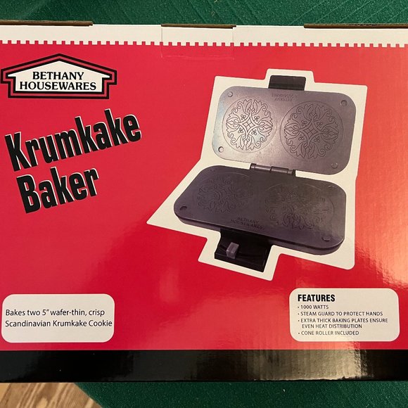 Bethany Housewares Kitchen Authentic Norwegian Krumkake Baker